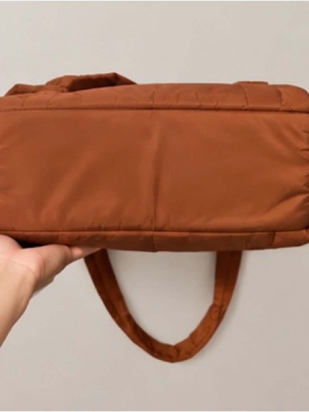 BAGSMART Zora Puffer Tote Bag – Brown Quilted Travel Laptop Shoulder Bag - Picture 10 of 10